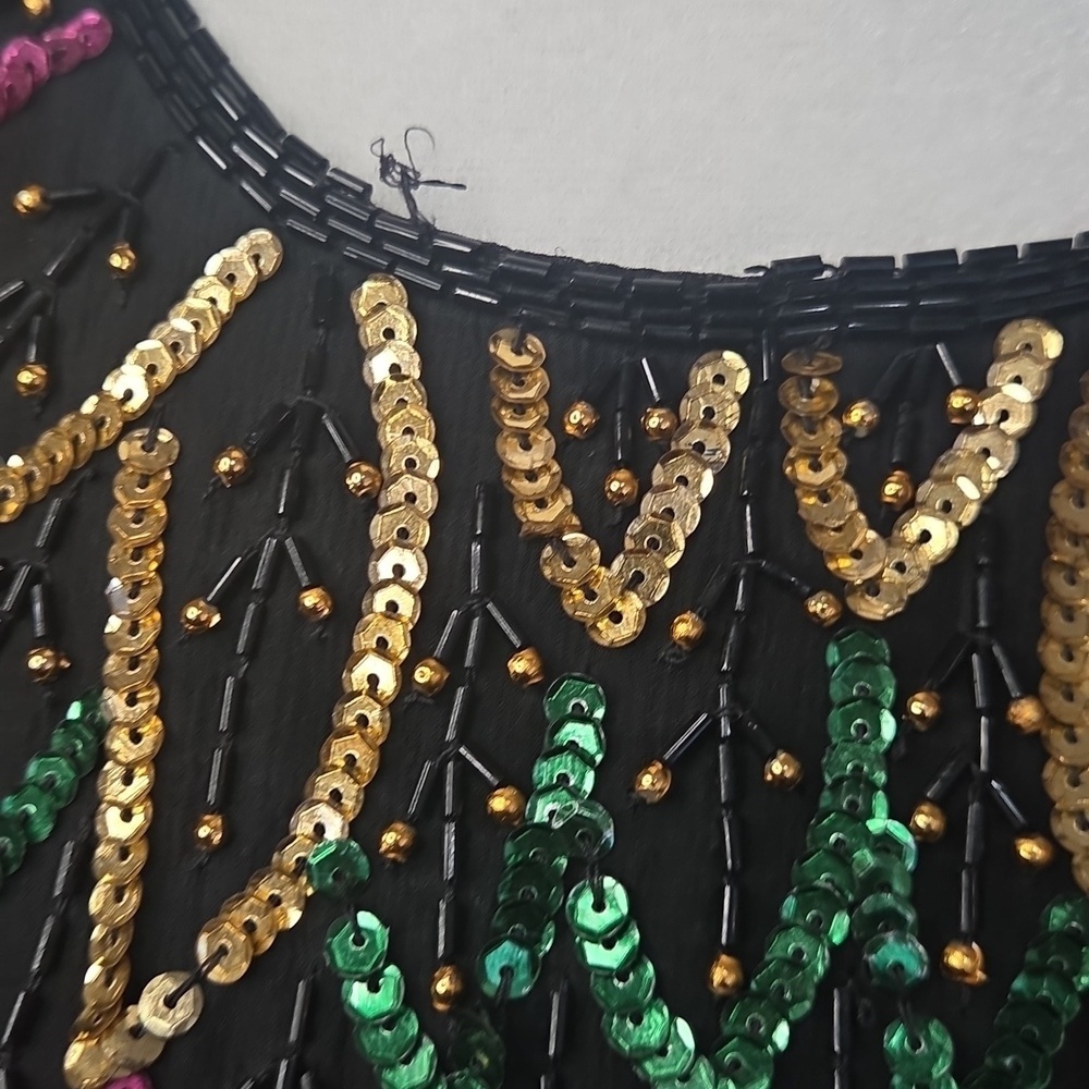 Vintage Stenay Beaded Sequined Multi Colored Dress size M JENNYFER - Picture 11 of 15